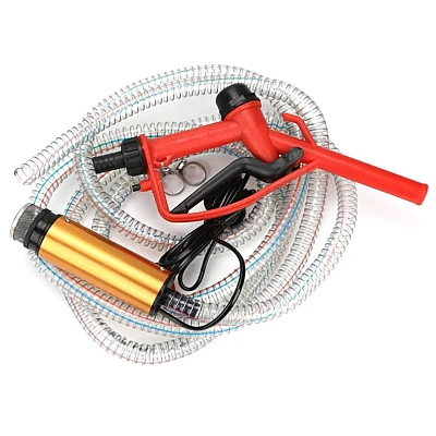 Pachet pompa transfer benzina motorina si alte lichide 12V cu furtun 3 metri si pistol Pachet pompa transfer benzina motorina si alte lichide 12V cu furtun 3 metri si pistol