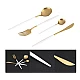 Set de 4 piese tacamuri in stil portughez- culoare alb mat si auriu Set de 4 piese tacamuri in stil portughez- culoare alb mat si auriu