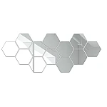 Set 12 Oglinzi Design Hexagon MARI 20x23 - Oglinzi Decorative Acrilice Cristal - Diamant - Fagure 12 bucati/set TA