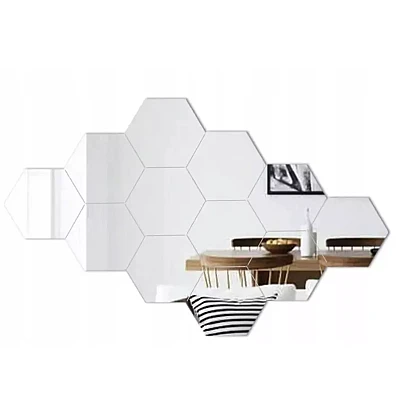 Set 12 Oglinzi Design Hexagon MARI 20x23 - Oglinzi Decorative Acrilice Cristal - Diamant - Fagure 12 bucati/set TA Set 12 Oglinzi Design Hexagon MARI 20x23 - Oglinzi Decorative Acrilice Cristal - Diamant - Fagure 12 bucati/set TA