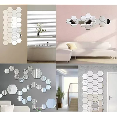 Set 12 Oglinzi Design Hexagon MARI 20x23 - Oglinzi Decorative Acrilice Cristal - Diamant - Fagure 12 bucati/set TA Set 12 Oglinzi Design Hexagon MARI 20x23 - Oglinzi Decorative Acrilice Cristal - Diamant - Fagure 12 bucati/set TA