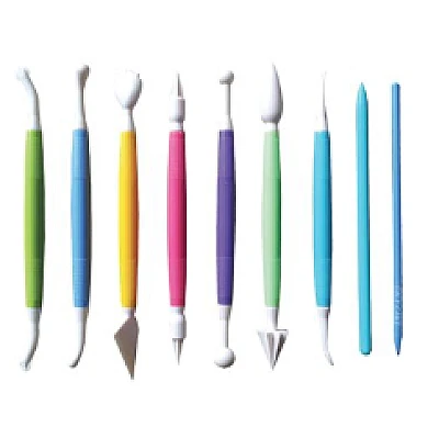 Set 9 ustensile modelatoare pentru fondant Set 9 ustensile modelatoare pentru fondant