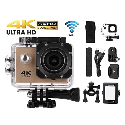 Camera Sport 4K HD GOLD Carcasa rezistenta la Apa Camera Sport 4K HD GOLD Carcasa rezistenta la Apa