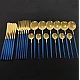 Set de 24 piese tacamuri in stil portughez- culoare Albastru si Auriu Set de 24 piese tacamuri in stil portughez- culoare Albastru si Auriu