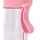 Pahar dublu 600 ml cu 2 paie ROZ Pahar dublu 600 ml cu 2 paie ROZ