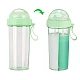 Pahar dublu 600 ml cu 2 paie VERDE Pahar dublu 600 ml cu 2 paie VERDE