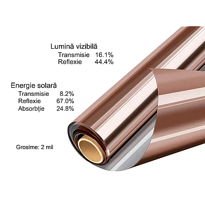 Folie reflexiva pentru geamuri Bronz 60X300 Folie reflexiva pentru geamuri Bronz 60X300