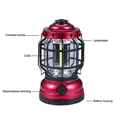 Lampa de camping ZJ-1990T cu incarcare solara in capat Lampa de camping ZJ-1990T cu incarcare solara in capat