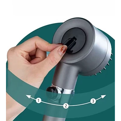 Para Cap De Dus 4 In 1 Cu 3 Moduri Diferite De Presiune A Apei GRI Para Cap De Dus 4 In 1 Cu 3 Moduri Diferite De Presiune A Apei GRI