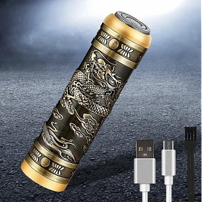 Mini aparat de ras electric reincarcabil cu USB rezistent la apa model Retro Mini aparat de ras electric reincarcabil cu USB rezistent la apa model Retro