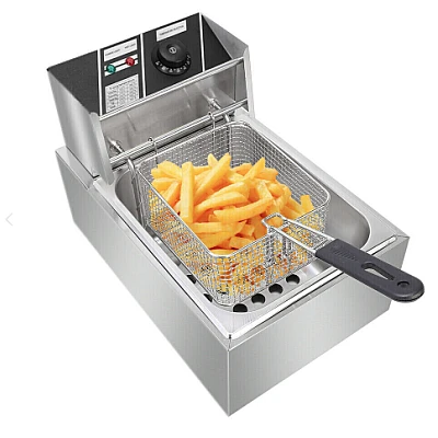 Friteuza electrica de grasime capacitate 6L si maner din otel inoxidabil Friteuza electrica de grasime capacitate 6L si maner din otel inoxidabil