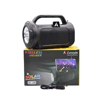 Boxa portabila AI136 cu panou solar si lanterna USB Bluetooth Boxa portabila AI136 cu panou solar si lanterna USB Bluetooth