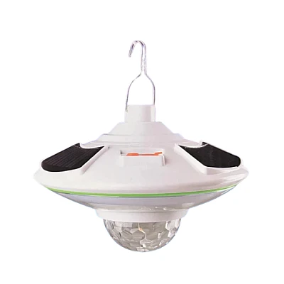 Lampa solara cu LED alb rece si glob rotativ disco 21 cm HB5509 Lampa solara cu LED alb rece si glob rotativ disco 21 cm HB5509