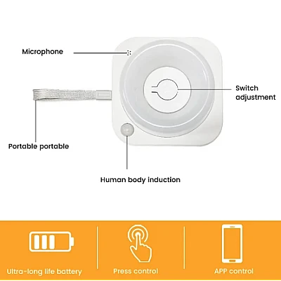 Lumina de noapte LED RGB Bluetooth cu control prin aplicatie Lumina de noapte LED RGB Bluetooth cu control prin aplicatie
