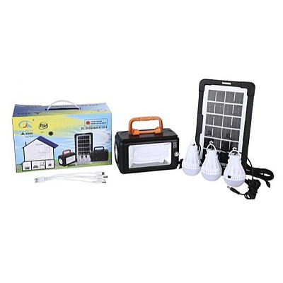 Kit solar pentru iluminare LED JA2009 cu 3 becuri si panou solar Kit solar pentru iluminare LED JA2009 cu 3 becuri si panou solar