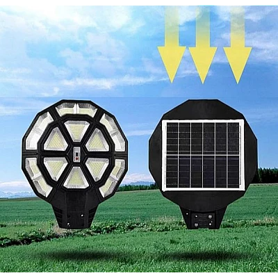 Lampa solara stradala 990 LED putere 1000W cu telecomanda ROTUNDA Lampa solara stradala 990 LED putere 1000W cu telecomanda ROTUNDA