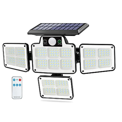 Lampa solara cu 4 casete telecomanda si senzor de miscare LF 1788 Lampa solara cu 4 casete telecomanda si senzor de miscare LF 1788