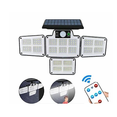 Lampa solara cu 4 casete telecomanda si senzor de miscare LF 1788 Lampa solara cu 4 casete telecomanda si senzor de miscare LF 1788
