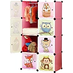 Dulap portabil pentru haine cu desene animate 74x147x37 cm din Plastic
