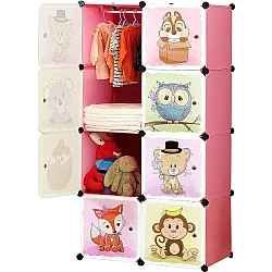 Dulap portabil pentru haine cu desene animate 74x147x37 cm din Plastic