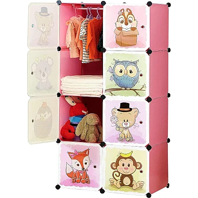 Dulap portabil pentru haine cu desene animate 74x147x37 cm din Plastic Dulap portabil pentru haine cu desene animate 74x147x37 cm din Plastic