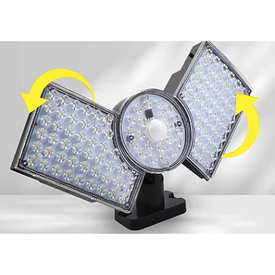 Lampa solara cu 3 casete reglabile senzor de miscare si 112 LED Lampa solara cu 3 casete reglabile senzor de miscare si 112 LED