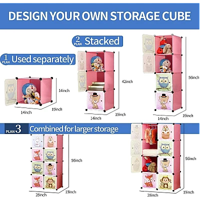 Dulap portabil pentru haine cu desene animate 74x147x37 cm din Plastic Dulap portabil pentru haine cu desene animate 74x147x37 cm din Plastic