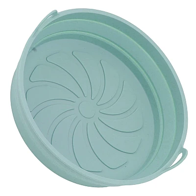 Set 2 x Tava rotunda din silicon pentru friteuza stil cosulet cu 2 manere Set 2 x Tava rotunda din silicon pentru friteuza stil cosulet cu 2 manere