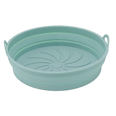 Set 2 x Tava rotunda din silicon pentru friteuza stil cosulet cu 2 manere Set 2 x Tava rotunda din silicon pentru friteuza stil cosulet cu 2 manere