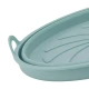 Set 2 x Tava rotunda din silicon pentru friteuza stil cosulet cu 2 manere