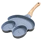Tigaie Gri cu 3 compartimente maner de lemn Tigaie Gri cu 3 compartimente maner de lemn