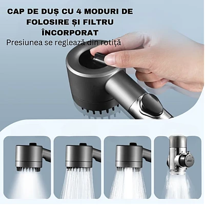 Cap de dus de mana de inalta presiune si elice Turbo Vortex