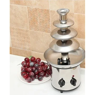 Fantana cu fondue de ciocolata 4 niveluri din orel inoxidabil Fantana cu fondue de ciocolata 4 niveluri din orel inoxidabil