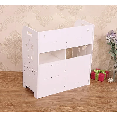 Cutie de depozitare cosmetice cu 2 sertare Alb Cutie de depozitare cosmetice cu 2 sertare Alb