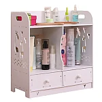 Cutie de depozitare cosmetice cu 2 sertare Alb