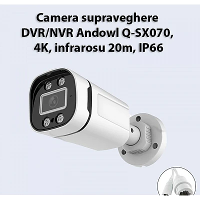 Camera supraveghere DVR/NVR Andowl Q SX070 4K infrarosu 20m IP66 alb Camera supraveghere DVR/NVR Andowl Q SX070 4K infrarosu 20m IP66 alb