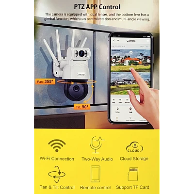 Camera dubla 4K HD Wifi cu vedere bidirectionala Model QSX920 Camera dubla 4K HD Wifi cu vedere bidirectionala Model QSX920
