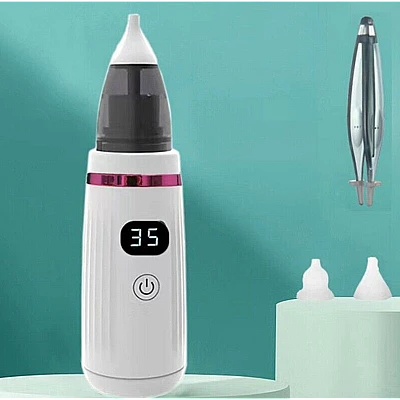 Aspirator cu DISPLAY Electric Nazal pentru Bebelusi cu 5 Viteze Alb Aspirator cu DISPLAY Electric Nazal pentru Bebelusi cu 5 Viteze Alb