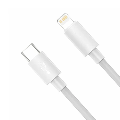 Cablu de date/incarcare USB Type C to Lightning lungime 2 metri ALB Cablu de date/incarcare USB Type C to Lightning lungime 2 metri ALB
