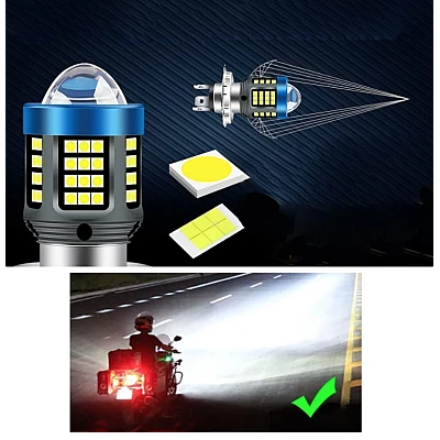 Bec Led H4 MOTO cu doua faze 3030 cu 61 LED SMD temperatura 6000k putere 160W 15000 lm Bec Led H4 MOTO cu doua faze 3030 cu 61 LED SMD temperatura 6000k putere 160W 15000 lm