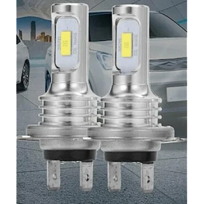 Set 2 Becuri auto H4 cu doua faze 12 LED SMD putere 80W temperatura 6000K Set 2 Becuri auto H4 cu doua faze 12 LED SMD putere 80W temperatura 6000K