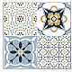 Set 12 placi autocolante din vinil 30 x 30 cm rezistente la apa model FLORAL Multicolor DP0201
