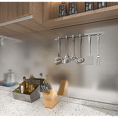 Set 2 Folii ARGINTII autocolante imitatie INOX 60 x 300 cm Set 2 Folii ARGINTII autocolante imitatie INOX 60 x 300 cm