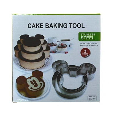Set 3 forme pentru tort model Mickey Mouse Set 3 forme pentru tort model Mickey Mouse