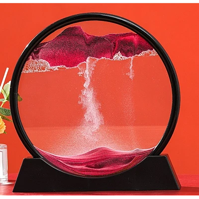 Clepsidra decorativa cu nisip miscator 25 cm ROSU