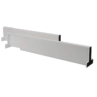 Set 2 organizatoare albe reglabile pentru sertar Set 2 organizatoare albe reglabile pentru sertar