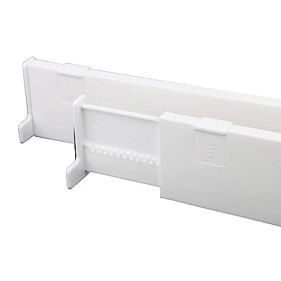 Set 2 organizatoare albe reglabile pentru sertar Set 2 organizatoare albe reglabile pentru sertar
