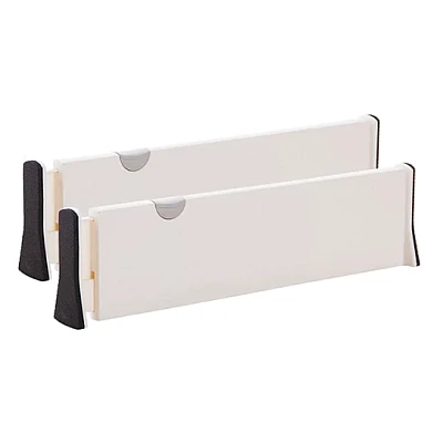 Set 2 organizatoare albe reglabile pentru sertar Set 2 organizatoare albe reglabile pentru sertar