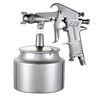 Pistol de vopsit F75 cu aer comprimat cupa dedesubt Pistol de vopsit F75 cu aer comprimat cupa dedesubt