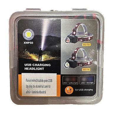 Lanterna de Cap SQ-726-2 Reincarcabila prin USB Lanterna de Cap SQ-726-2 Reincarcabila prin USB
